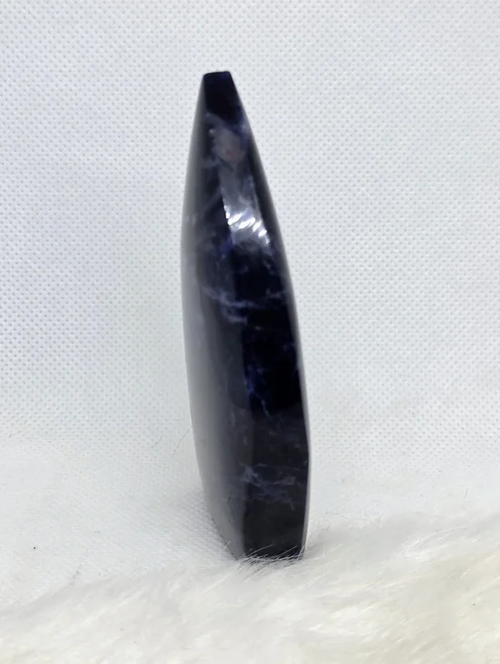 Sodalite Flame Carving Blue Crystal Freeform Galaxy Pattern Polished Stone Decor - Picture 5 of 6